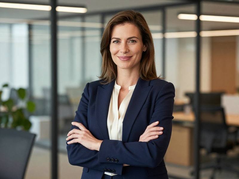 Smiling colleague in an office environment